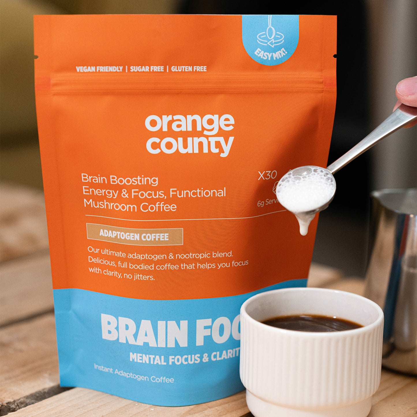 Orange County (Sample Size) Focus & Energy BRAIN FOOD | Mushroom Coffee Supplement